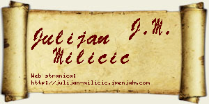 Julijan Miličić vizit kartica
